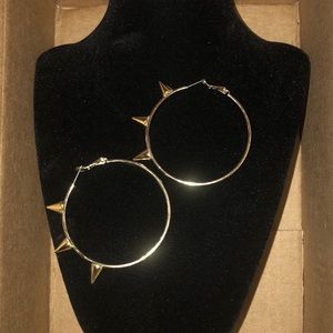Spiked gold hoops
